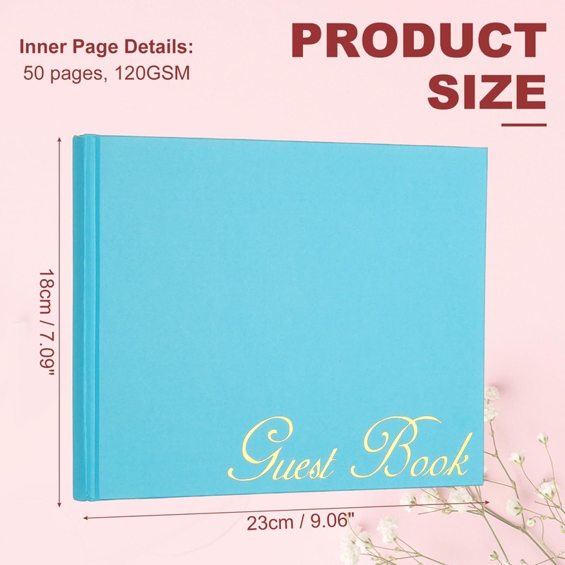 PATIKIL Elegant Guest Book 9"x7" Offset Paper Wedding Guest Book