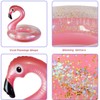 Inflatable Flamingo Swimming Ring, Glitter Pink Swimming Ring, Air Mattress,