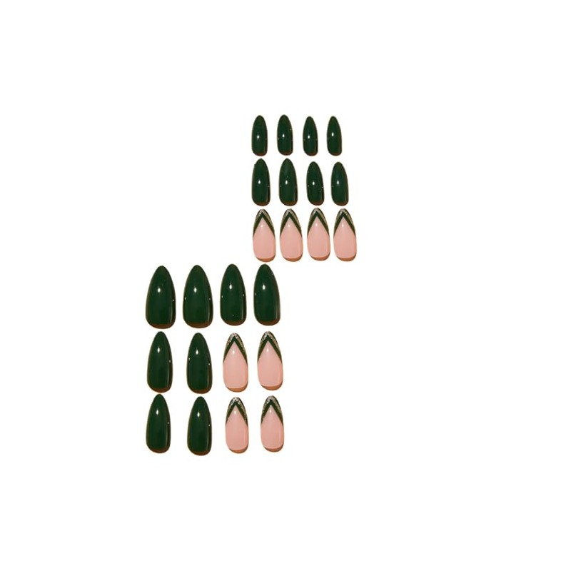 Advanced purple gradient style,Short almond-shaped nails,12 sizes - 24 nail
