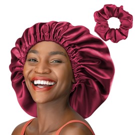 Gorra de satén extra grande para mujeres negras que duermen de doble capa