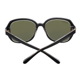 Serengetti Rectangular Hayworth Shiny Black Transparent Layer-Non Polar 555nm, Multi, One Size