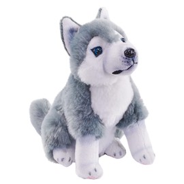WILD REPUBLIC Rescue Dog, Husky, Stuffed Animal, with Sound, 5.5 inches, Gift for Kids, Plush Toy, Fill is Spun Recycled Water Bottles