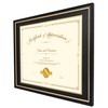 Hodeframe 16x20 Diploma Frame for 14x17 Certificate/Document/Picture with Double Mat(Black