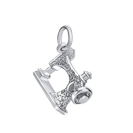 SILVEGO Women's Pendant 925 Sterling Silver Sewing Machine, Sterling Silver, No Gemstone