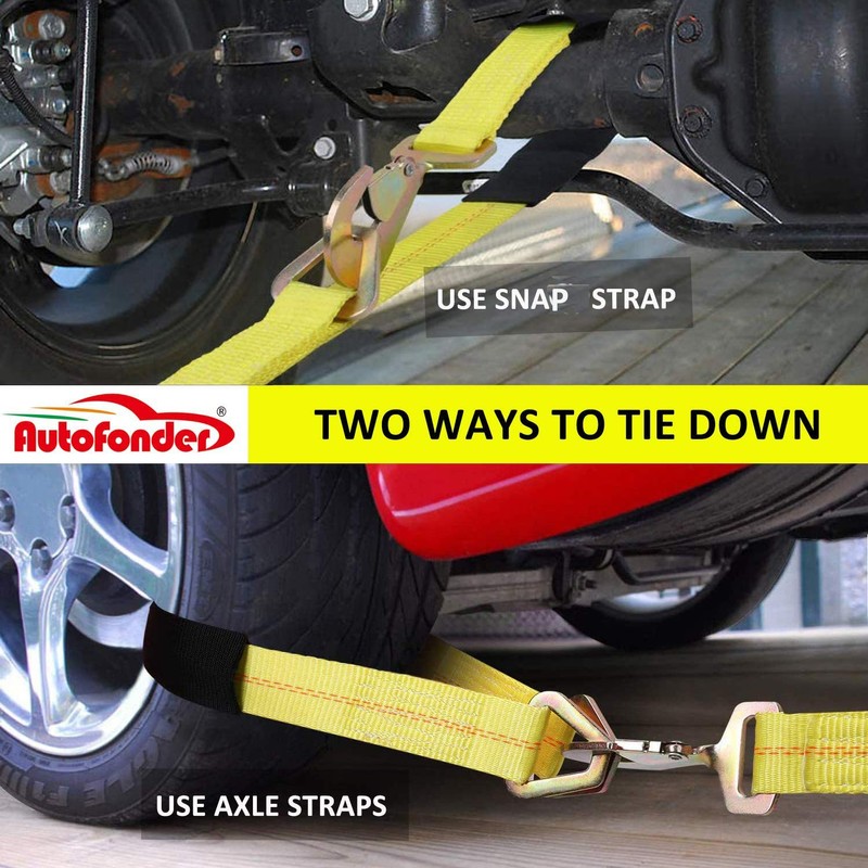 Autofonder 4 Pack 2” Heavy Duty Car Ratchet Tie Down