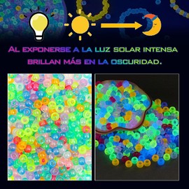 Lumbor37 Kit de Cuentas de Artesanía, 700 Piezas de Cuentas para Pulseras de Bricolaje, Fluorescentes, Ideal para Fiestas, Regalos y Manualidades DIY