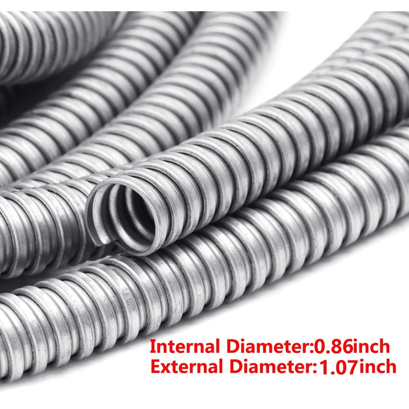 NIDAYE 50 ft 3/4 Inch Reduced Wall Flexible Metal Conduit,