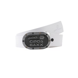 Cipo & Baxx Men's Belt Logo Clasp Leather Belt CG193, White
