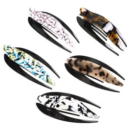 BIUDECO 5pcs French Curved Hair Clips Non Slip Alligator Claw Clamps Hold for Women Side Hair Styling Suitable for Weddings Parties Sports and Everyday Use