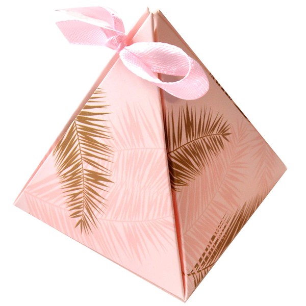25 Pink Tropical Palm Wedding Favor Boxes, Tropical Birthday Gift Box