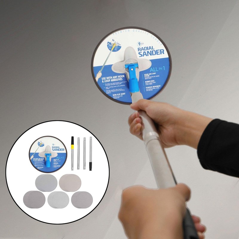 perfeclan Manual Drywall Sander with Extension Rod 360° Swivel Head