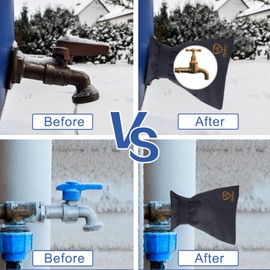 Hedoc Hedoc Pro Outdoor Faucet Covers for Winter Freeze Protection, 6 Pack 6" W x 8.2" H Winter Faucet Insulation Cover Socks, Hose Bib Covers for Winter