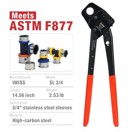 iCrimp Stainless Steel Pressing Sleeves Crimping Tool for PEX Pipe (3/4-Inch)