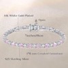 FANCIME Pink Tourmaline Tennis Bracelet, Sterling Silver October Birthstone Tennis