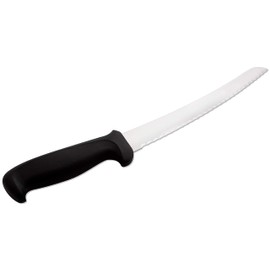 Mundial 10-Inch Curved Micro-Serrated Bread Knife, High-Carbon Stainless Steel Blade, Ergonomic Black Handle for Perfect Slicing