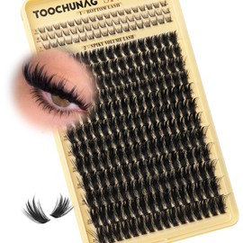 Thick Eyelash Clusters Spiky Lashes Clusters 12-20mm Volume Eyelashes Extensions with Bottom Lash Clusters D Curly Fairy Mink Cluster Lashes Extensions by TOOCHUNAG
