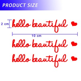 CGEAMDY Pack of 3 Car Stickers, Text Sticker for Car and Motorcycle, Hello Beautiful Car Sticker Sayings, Car Sticker Decoration for Vehicles, Laptops, Glass, Motorcycle (Reflective Red)