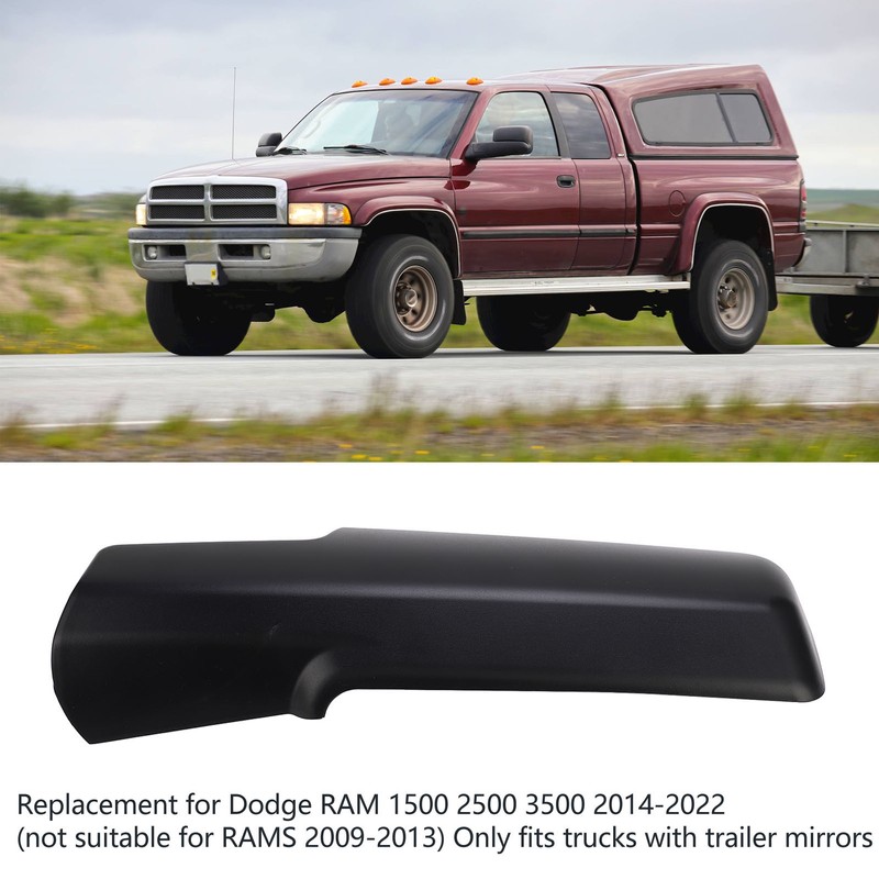 Trailer Tow Mirror Front Arm Cover Frosted Surface Black Replacement