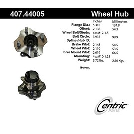 Centric 407.44005E Rear Wheel Hub and Bearing Assembly