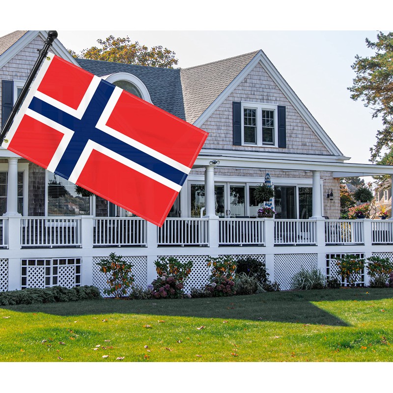 3×5 FT Norway Flag, Large 100D Norwegian National Outdoor Banner,Doube