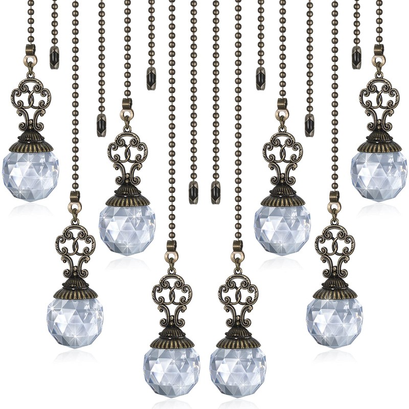 Hicarer Ceiling Fan Pull Chains Crystal Light Fan Pull Chain