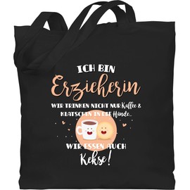 Shirtracer - Cotton Bag - Teacher Not Only Drinking Coffee I Gift Teacher, 1 black