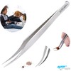 YNR Tick Remover Tweezers, Stainless Steel, Professional Tick Flea Removal