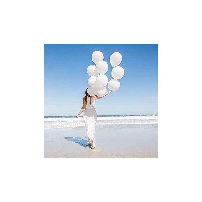 30 Pack 12" Round Balloons Standard White 30cm White Balloons