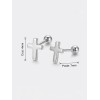 BRILLORE - Aretes De Cruz Mini Plata Ley .925 Taxco