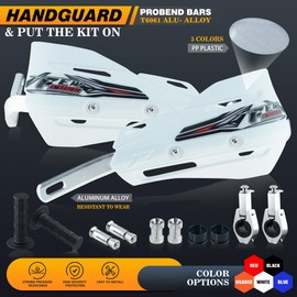 Fewfuss Dirt Bike Hand Guards with Grips, Univeral Dirtbike Motorcycle Handguards 7/8'' and 1 1/8'', MX Motocross Supermoto Racing ATV Handguards 22mm 28mm (White)
