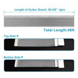 Air Jade Gutter Guards, 48ft (15 Pack) Micro Mesh Stainless Steel Gutter Needle and Leaf Filter, DIY and Modify for Universal Fit Any Roof or K-Style or Other Gutter System of 5", White