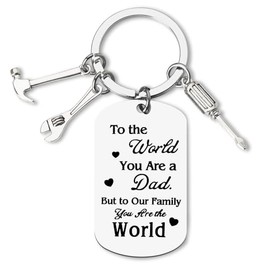Dad Keepsake Keychain for Father's Day, Birthday, Wedding, Retirement - Car Key Chain Appreciation Gift Ideas from Daughter or Son