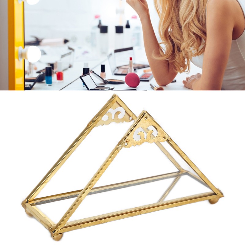 Mirror Jewelry Tray Glass Perfume Storage Tray Jewelry Plate Golden