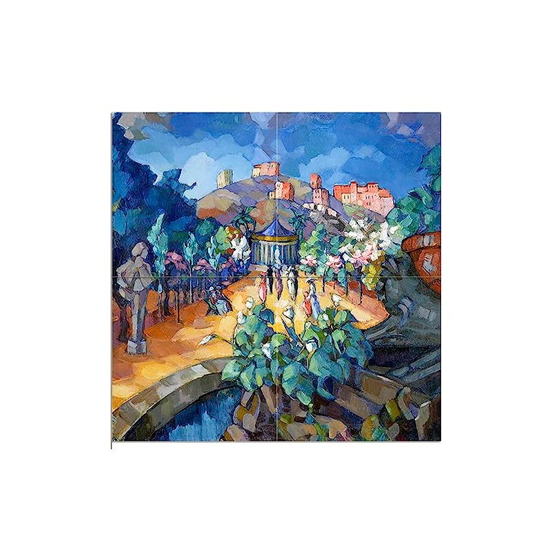 Tile Mural Impressionism Cityscape Italy Rome by Konrad Vilhelm Magi