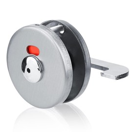 Toilet Door Lock Swivel Latch, Pair of Rosette Stainless Steel, Toilet Lock Rotary Knob, Toilet Rosette with Occupied Display, Stainless Steel Toilet Door Locks, Door Fitting for Toilet, Bathroom,
