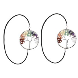 EMSea 2pcs Tree of Life Bookmarks 7 Chakra Handmade Gemstones Book Page Marks Elastic Band Reading Assistant Helper Appreciation Reader