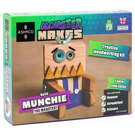 Ash & Co Monster Makes - Build Your Own Monster | Woodwork Kit for Kids | Fun Craft kit for Age 6+