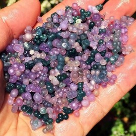 천연 보트리이달 칼세도니 별빛 보라색 포도 마노 곡물 표본, 100g [01 10G] Natural Botryoidal Chalcedony Starlight Purple Grape Agate Grain Sample, 100g [01 10G]