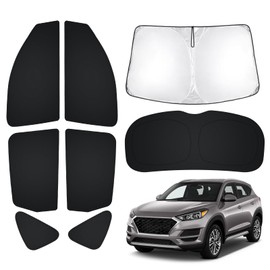 T TGBROS Windshield Sun Shade for Hyundai Tucson 2016-2021 Car Window Shades Thicken UV Block and Blackout Privacy Foldable Sunshades 8PCS Accessories Keep Cool Sun Visor Covers