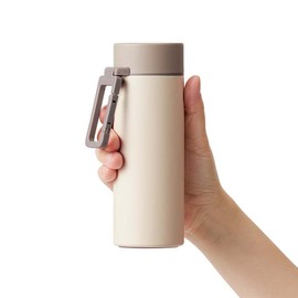 Motel Carabiner Handle, Thermo Bottle, 8.5 fl oz (250 ml) (Off-White) | Water Bottle, For Boys, Girls, Children, Easy To Wash, Easy To Put Ice, Direct Drinking, Stylish, Heat Retention, Cold