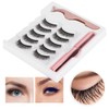 Magnetic False Eyelashes with Magnetic Liquid Eyeliner, Tweezers for Easy