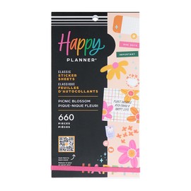 Happy Planner Sticker Pack for Calendars, Journals, and Academic Planners, Easy-Peel Stickers and Scrapbook Accessories, Picnic Blossom, 30 Sheets, 660 Total Stickers