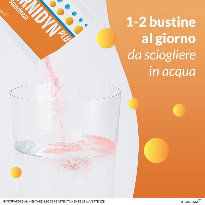 Carnidyn Plus Integratore Alimentare per Stanchezza Mentale e Fisica, 20
