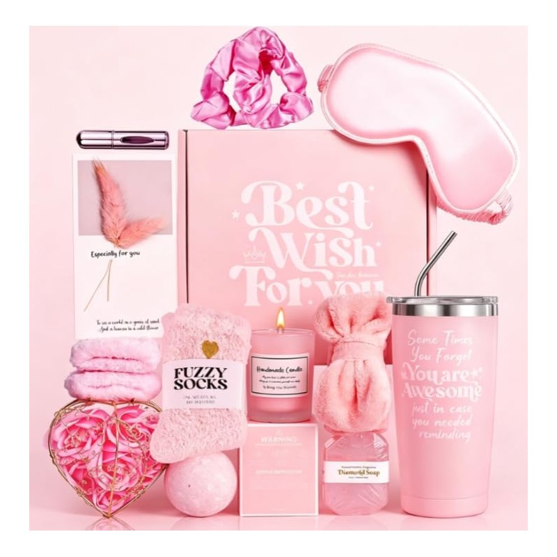 Canasta Spa Relajante MSJKJSHOP para Mujer: 13 Pzas, Regalo Cumpleaños