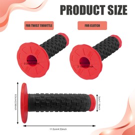 RGOAANC 2PCS Motorcycle Grips, Dirt Bike Handlebar Grips, 7/8" Dirt Bike Pillow Top Grips, Car Accessories Anti-Slip Universal Handlebar Racing Grip for Motocross Scooter Dirt Bike (Red/Black)