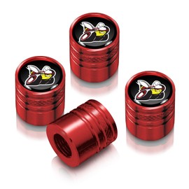 iPick Image for Dodge Scat-Pack Black on Red Aluminum Cylinder-Style Tire Valve Stem Caps