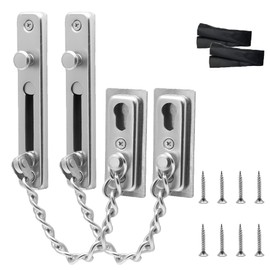 Baoswi 2 Pack Door Chain Lock, Stainless Steel Door Latch with Spring Anti-Theft Press Lock, Security Child Locks for Doors, Chain Lock for Front Door, Chain Door Guard Lock for Bedroom, Home, Hotel