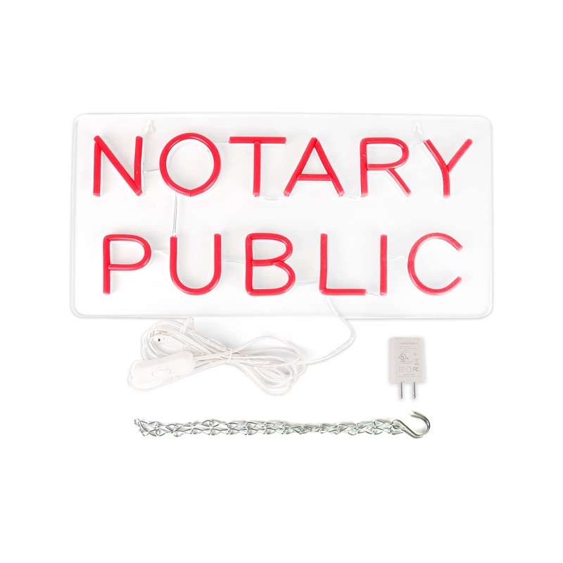 Vinray Notary Public Neon Sign,Inform of Business Services Provided of