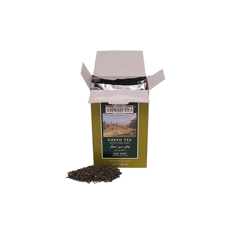 Ahmad Tea Green Tea, Earl Grey Loose Tea, 500 Gram