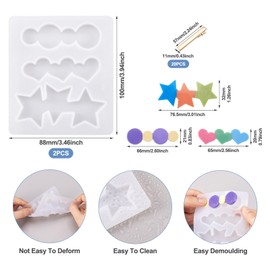 Magibeads 2pcs Star Heart Circle Hair Clip Resin Molds 20Pcs Light Gold Iron Alligator Hair Clips Barrettes Hairpin Making Kit with for UV Epoxy Resin Crafts DIY Jewelry Making Supplies